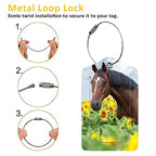 Luggage Tags for Suitcase (Horse in Field of Sunflowers)
