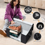 6 Pack Storage Bags for Clothes Blanket Storage Bins with Lids (6 Pack-60l / Black)