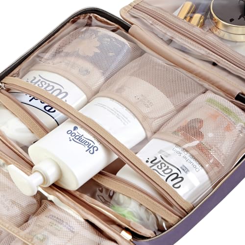 Travel Toiletry Bag for women (Large / Purple)