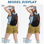 15L Small Hiking Backpack for Men Women Foldable Packable Back Pack Ultralight Hiking Daypack for Travel Camping Outdoor (Black / 15L)