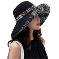 Women Summer Wide Brim Sun Hat Bucket Fishing Hats UV Protection (Medium / Qf001-black)