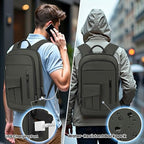 Business Backpack for Men Slim Lightweight Laptop Backpack for 17.3 Inch Computer Water Resistant Small Office Backpack for Commute Travel Daily Office Work with Small Bag (17.3" / With Pocket / Green)