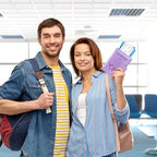 Passport Holder for Travel Essentials (Light Purple / Magnetic Clasp)