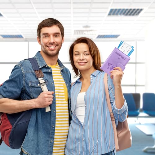 Passport Holder for Travel Essentials (Light Purple / Magnetic Clasp)