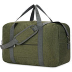 For United Airlines Foldable Carry on Bag 22x14x9 Travel Duffel Bag Packable luggage Duffle for Women and Men 40L (Army Green / 40L)