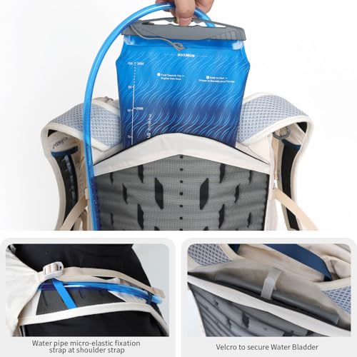 Hiking Hydration Backpack with 2L (Off-white-3L Water Bladder)