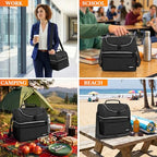 Insulated Lunch Bag for Men Women (Heather Charcoal)