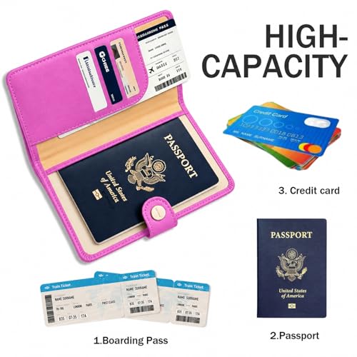 Passport Holder for Travel (Violet Purple)