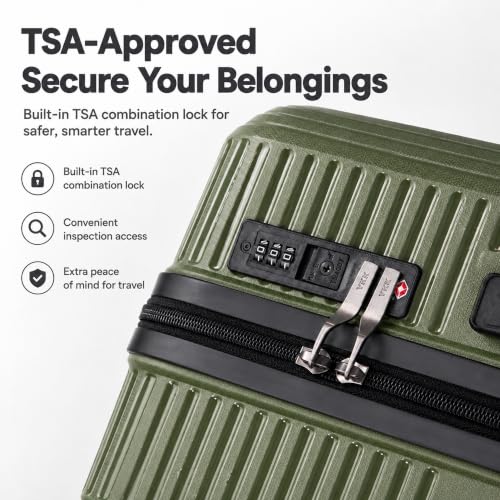 Luggage Sets 3 Piece (Olive Drab / 3 Piece Sets (21/Db/Tb))