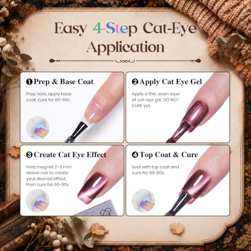 Beetles Mocha Sweater Cat Eye Gel Nail Polish Set (A - Brown Nude Gold | Mocha Sweater)