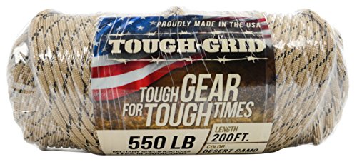550 Paracord 100% Nylon (Desert Camo / 200 Ft.)
