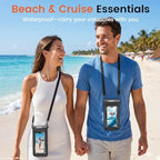 2 Pack Floating Waterproof Phone Pouch (Black+Green)
