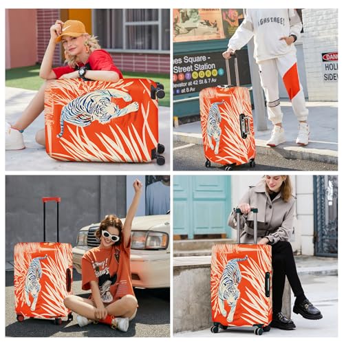 Funny White Tiger Luggage Cover (#17 / XL(fits 32-34Inch suitcase))