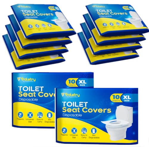 Toilet Seat Covers Disposable Flushable Travel Pack of 100 (XL (Pack of 100))