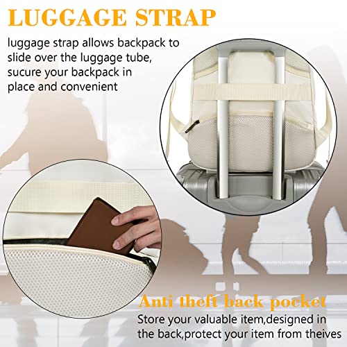 Beige Women Backpack for Work (15.6 Inch / Beige)