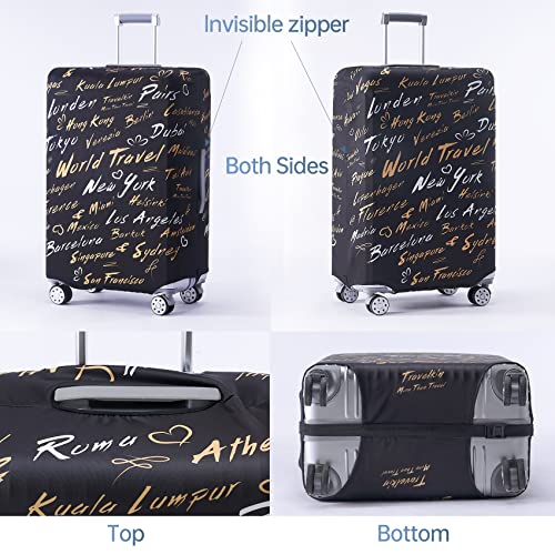 Travelkin Suitcase Covers For Luggage Tsa Approved Luggage Covers Protector (World City / XL)
