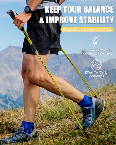 Hiking Poles 7075 Aluminum Tri (Yellow (43.31''-51.18''))