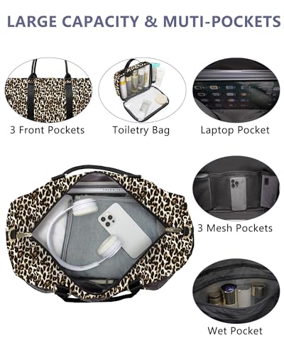 Women Weekender Travel Duffle Bag (11-Cheetah Print / Large)