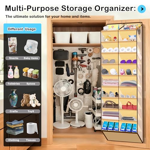 10 Tier Over the Door Shoe Organizer (Beige)