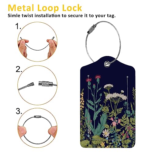 2 Pack Luggage Tags for Suitcases (Herbs and Wild Flowers)