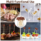 100 Pieces Basketball Decorative Sports Ball End Cocktail Skewers 4.7 Inch Bamboo Cocktail Picks Wooden Decorative Fruit Toothpicks for Appetizers Bar Drink Fruit Sandwich Buffet Party Supplies (Basketball)