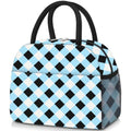 Lunch Box for Women Adult Men (A-Blue White Black Grid / Medium - 10L)
