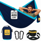 Camping Hammock (Navy & Light Blue / Single)