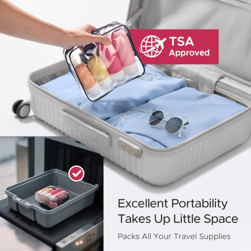23 Pack TSA Approved Travel Bottles for Toiletries (Pink)
