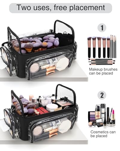 Makeup Brush Bag (Black Clear)