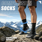 Light Compression Socks for Men Cotton Crew Socks Breathable Moisture Wicking Cushion Running Hiking Socks 3 (X-Large / Z-white(3 Pairs))