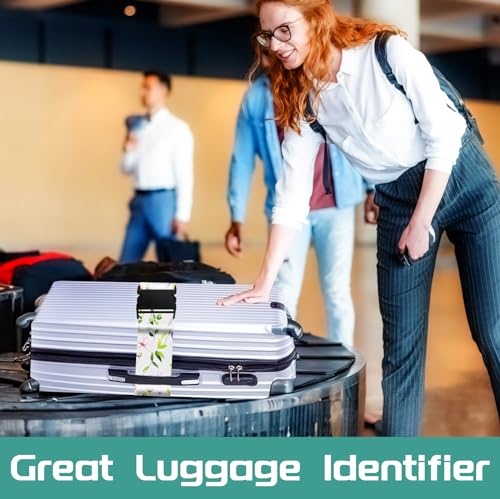 Luggage Straps for Suitcases Travel Belt Accessories Luggage Connector Identifiers Over Handle with Buckle Unique Nylon Adjustable Strap for Sleeping Bag Car Seat Purple Flower (Purple Flower)