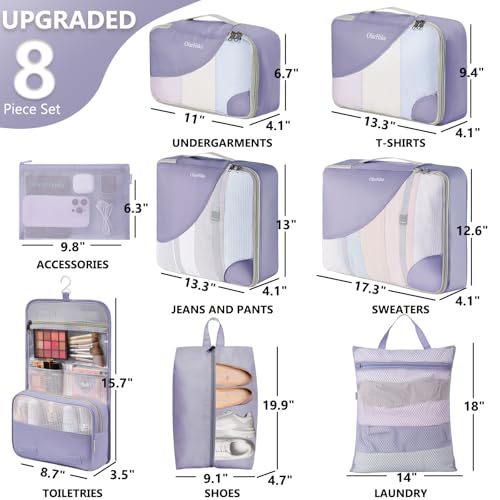 Packing Cubes for Travel (09 Purple Gray)