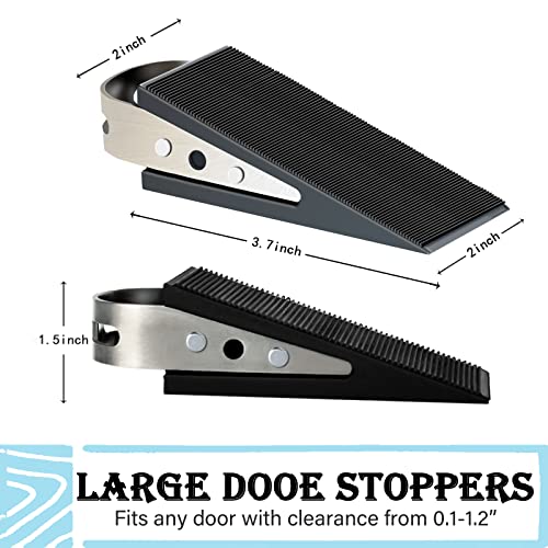 Door Stopper 2 Pack Black Heavy Duty Wedge That Holds Doors Firmly and Doesn’t Budge