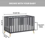 Oxford Baby Cozy Nest Convertible Island Crib, Midnight Slate/Natural - Image 4