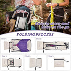 20L Small Hiking Backpack for Men Women Foldable Packable Back Pack Ultralight Hiking Daypack for Travel Camping Outdoor (Beige Purple / 20L)