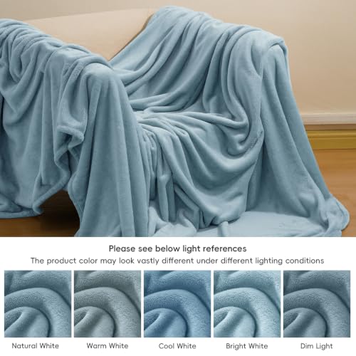 Fleece Blanket Twin 66x90 (Dusty Blue / Twin(66" X 90"))