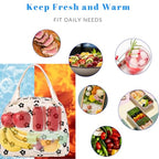 Lunch Bag for Women Men Cute Corduroy Lunch Tote Bags Reusable Insulated Lunch Box Large Capacity Reusable Insulated Cooler for Work Picnic or Travel (Corduroy Black Floral 95 / 10L)