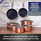 Healthy Duralon Blue Ceramic Nonstick Cookware Set (Metallic Rustic Copper / 12pc Set)