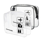 Lermende 2pcs Clear Toiletry Bag TSA Approved Travel Bag, Carry On by Lermende
