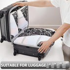Packing Cubes for Travel (14 Black Flower)