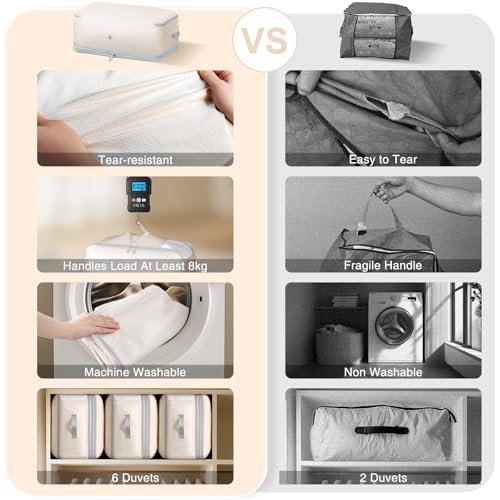 Comforter Storage Bag (Beige / XL-4 Pack - 4-Layer)