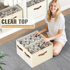 2 Pack Shoe Organizer for Closet (beige+beige-yellow)
