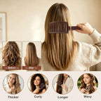 Hair Brush Professional Curved Vented Brush with 25MM Bristles for Faster Blow Drying (Brown)