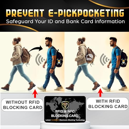 10 Pack RFID Blocking Card for Credit Debit ID Card (Black WM)