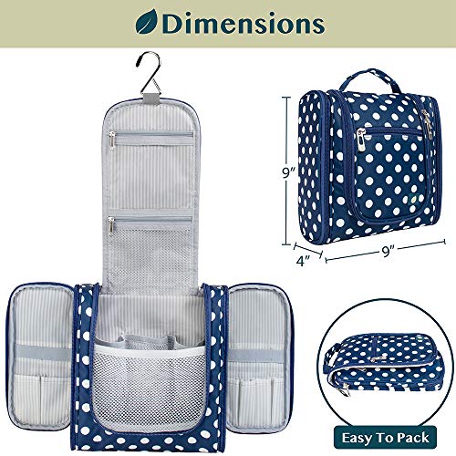 Toiletry Bag Travel Bag for Women Men (Standard (9x4x9) / Navy Polka Dot)