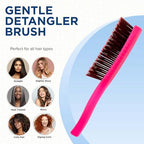 GION2R Neon Red 6.25 inch Gentle Touch Detangler Hair Brush for Men Women & Kids. Soft Bristles for Sensitive Scalp. Wet and Dry for all Hair Types. Scalp Massager Brush Stimulate Hair Growth (Small / Red)