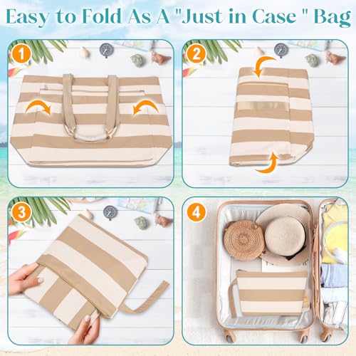 Extra Large Beach Bags for Women (Brown)