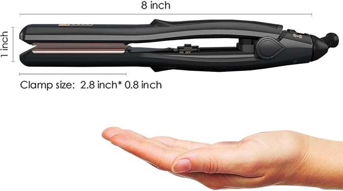 JINRI 0.8 Inch Hair Straightener Titanium Plate Medium-Sized Flat Iron,Perfect Travel Size Hair Straightener Dual Voltage