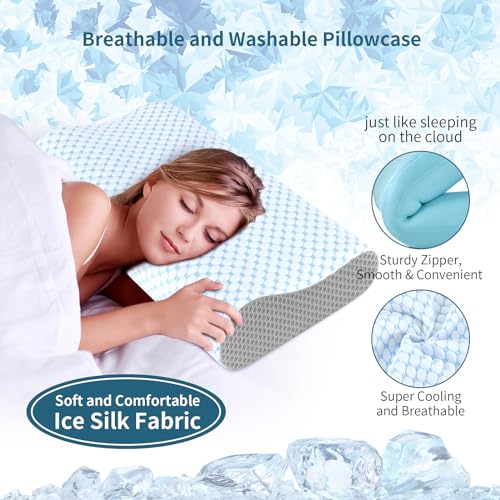Cervical Pillow for Neck Pain Relief (Blue & Grey)