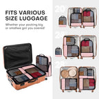 4 PCS Set Compression Packing Cubes for Travel (4 Set / Pink)